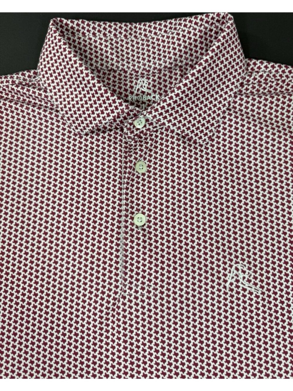 Rhoback Mens Don't Mess Performance Polo Golf Sz Large Texas Maroon Red
